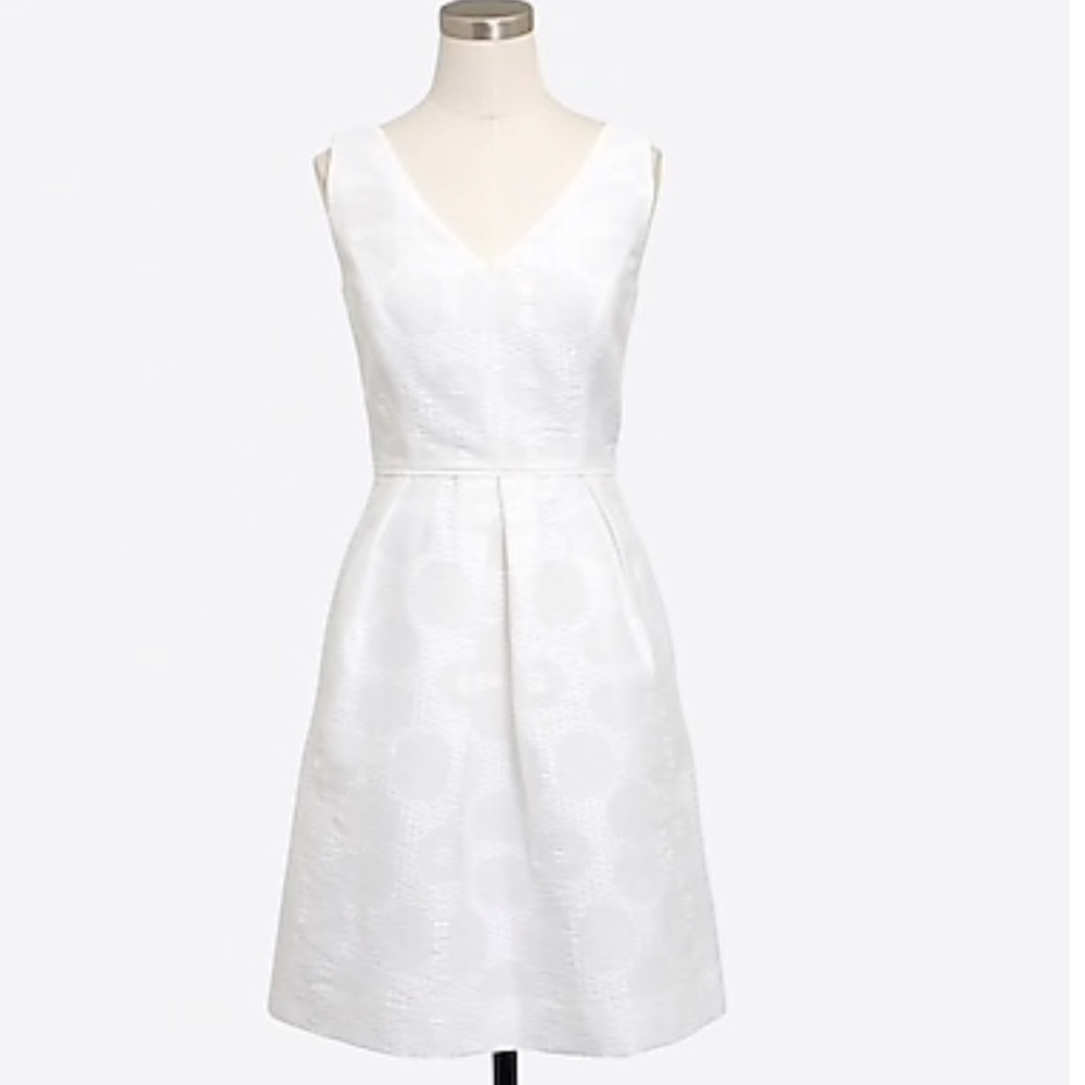 J.Crew Factory White Jacquard Dress